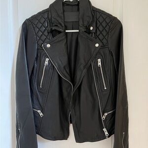 All Saints Black Leather Biker Jacket